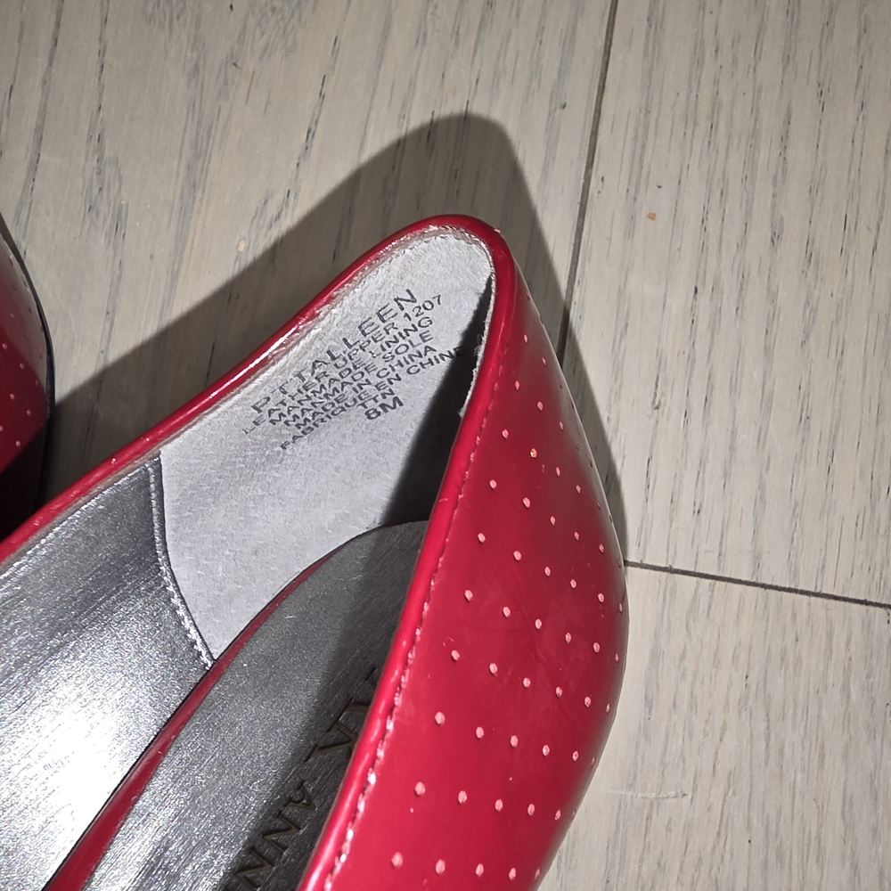 Anne Klein Red Patent T-Strap Pumps - Picture 5 of 5